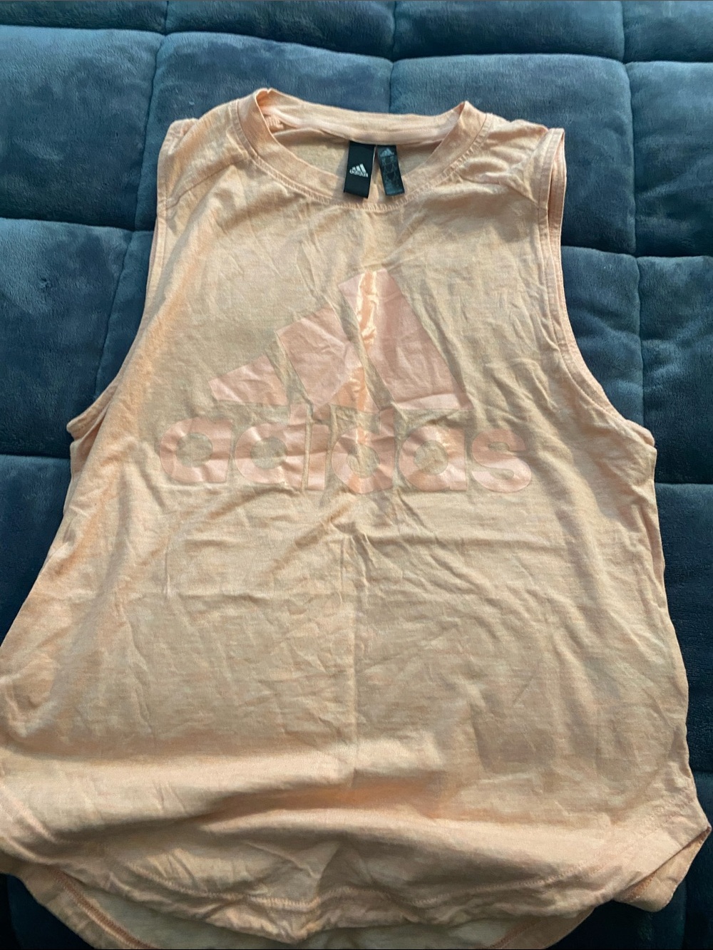 adidas Peach Logo Sleeveless Muscle Tank